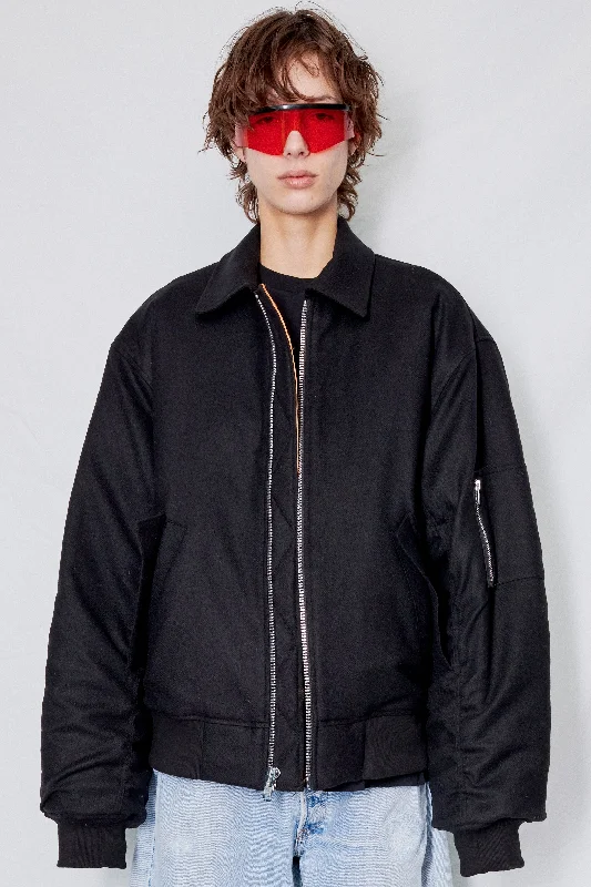 Black Wool Tanker Jacket