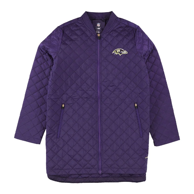 G-III Sports Womens Baltimore Ravens Quilted Jacket, Purple, Small