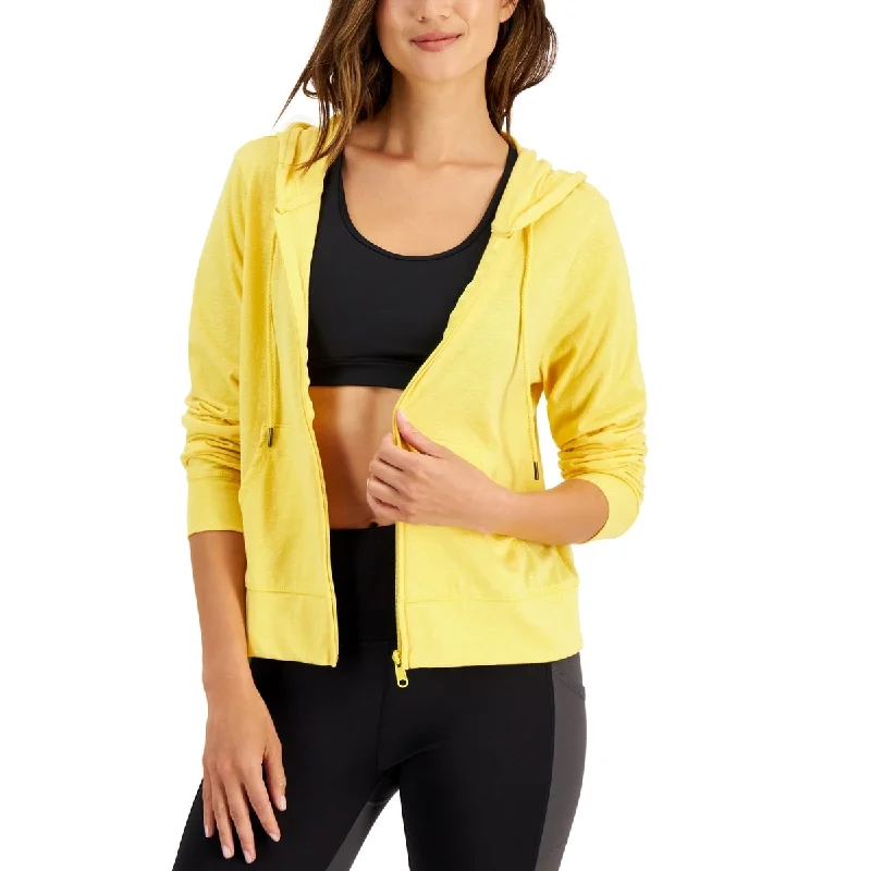 ID Ideology Women's Retro Recycled Full Zip Jacket Yellow