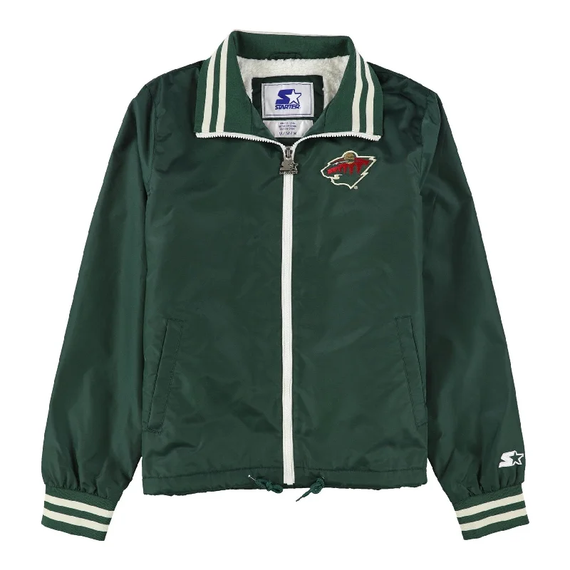 STARTER Womens Minnesota Wild Jacket, Green, Medium