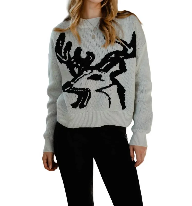 Elk Sweater In Light Grey