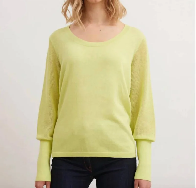 Lamia Long Sleeve Sweater In Green