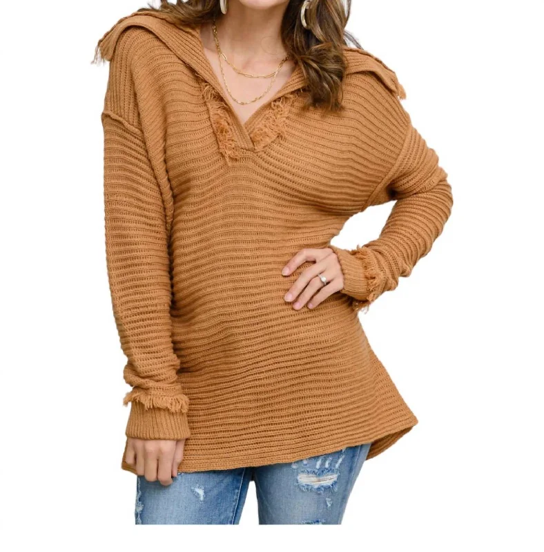 Travel Far & Wide Sweater In Taupe