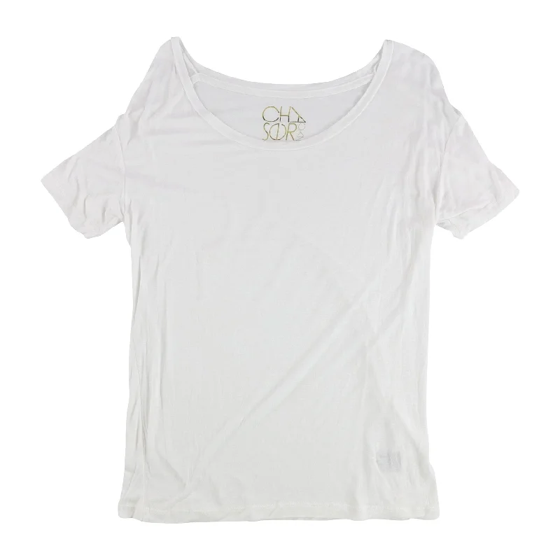 Chasor Womens Solid Basic T-Shirt, White, Medium