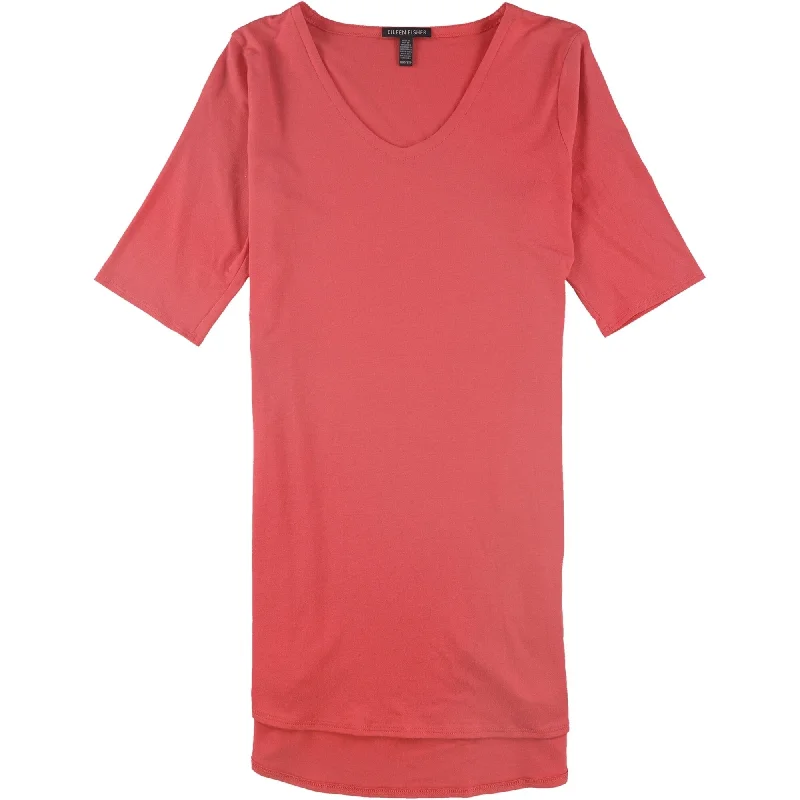 Eileen Fisher Womens Solid Basic T-Shirt, Pink, XX-Small