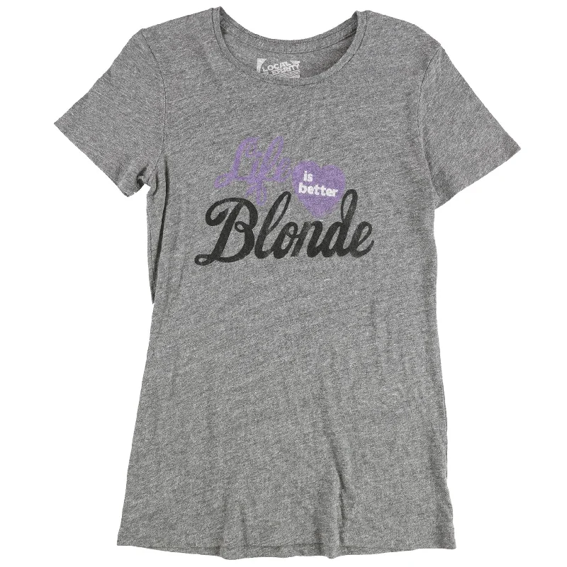 Local Celebrity Womens Life Is Better Blonde Graphic T-Shirt, Grey, Medium