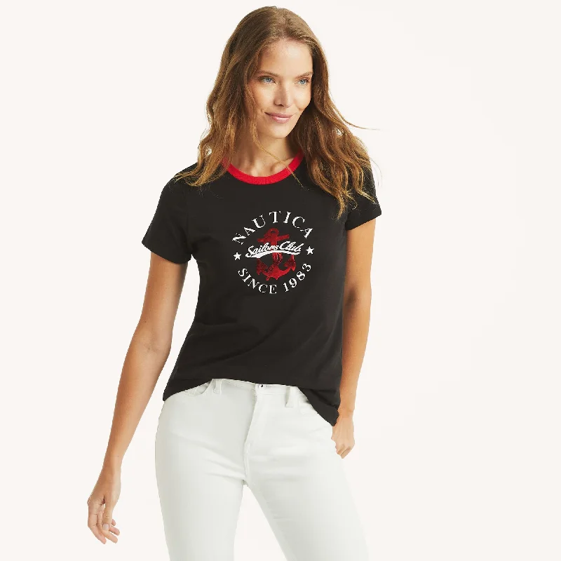 Nautica Womens Foil Logo Graphic T-Shirt