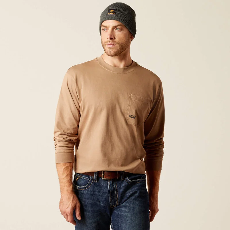 Rebar Cotton Strong WHLF T-Shirt Long Sleeve - Rebar Khaki