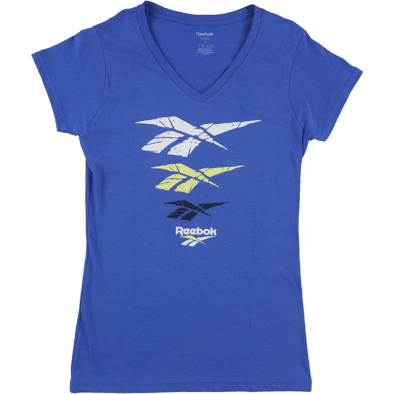 Reebok Womens Logo Graphic T-Shirt, Blue, Small