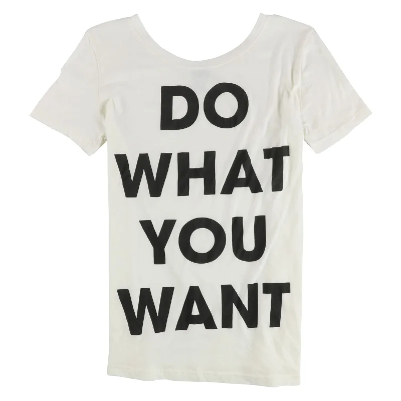 Scratch Womens Do What You Want Graphic T-Shirt, Off-White, Medium