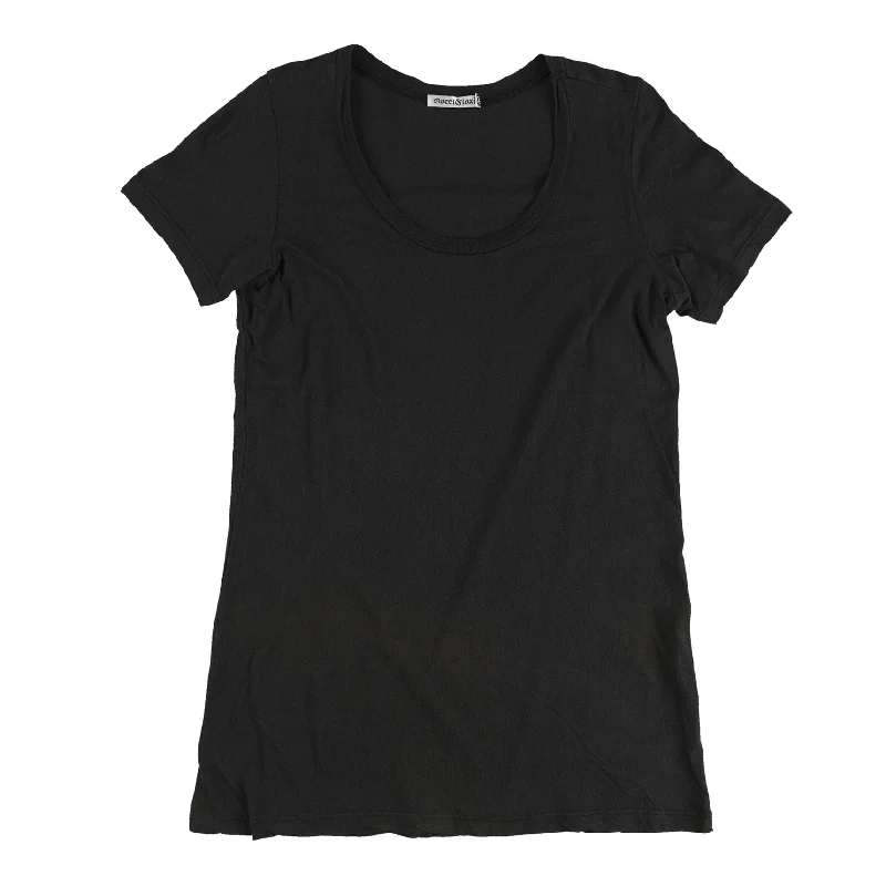 Sweet & Toxic Womens Solid Scoop Neck Basic T-Shirt