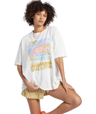 Women's Billabong Wake Up And Stoke Boyfriend T-Shirt