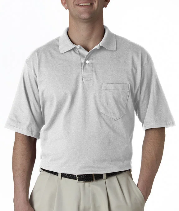 436 - Jerzees Adult SpotShield™ Jersey Pocket Polo Shirt | Ash