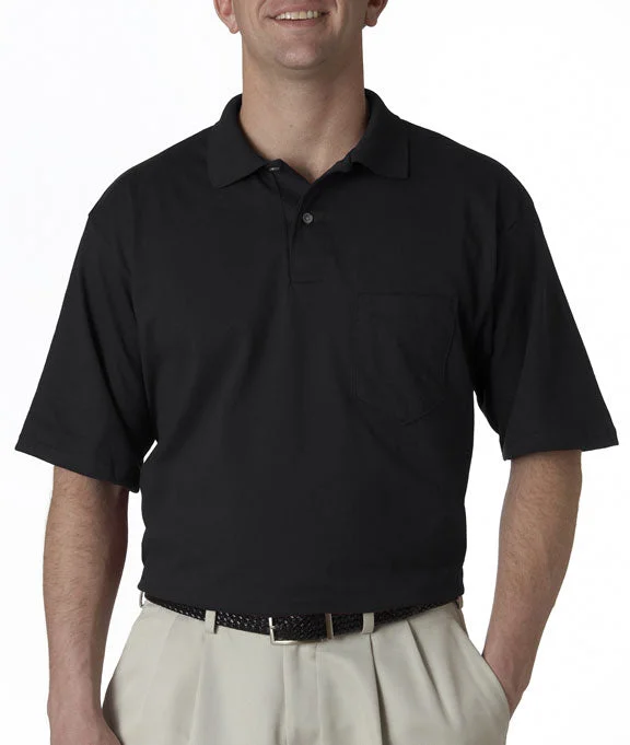 436 - Jerzees Adult SpotShield™ Jersey Pocket Polo Shirt | Black