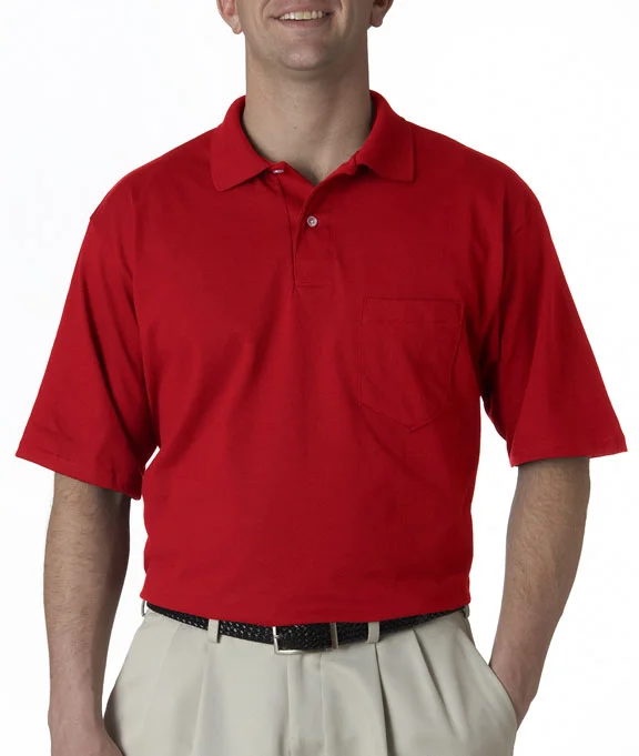 436 - Jerzees Adult SpotShield™ Jersey Pocket Polo Shirt | True Red