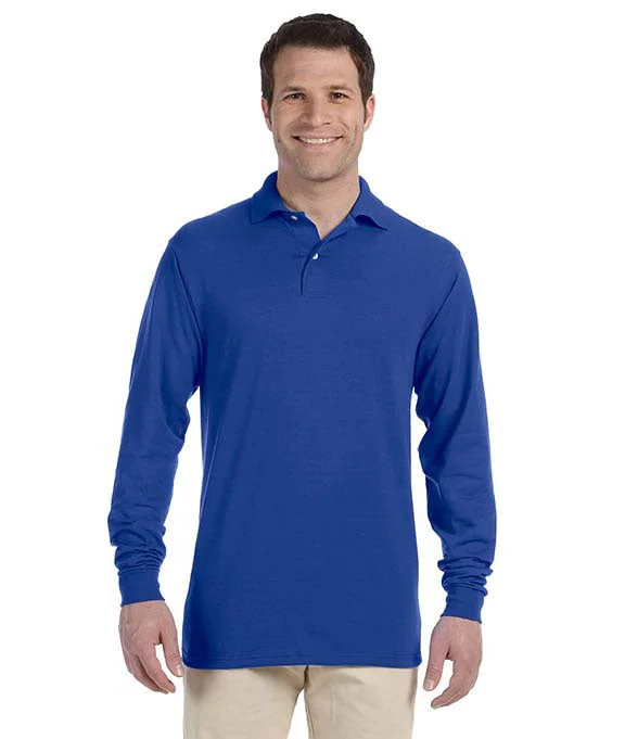 437L - Jerzees Adult SpotShield™ Long-Sleeve Jersey Polo Shirt | Royal