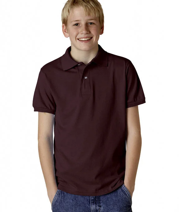 437Y - Jerzees Youth SpotShield™ Jersey Polo Shirt | Maroon