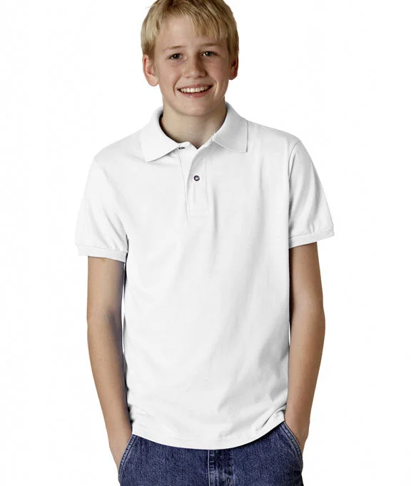 437Y - Jerzees Youth SpotShield™ Jersey Polo Shirt | White