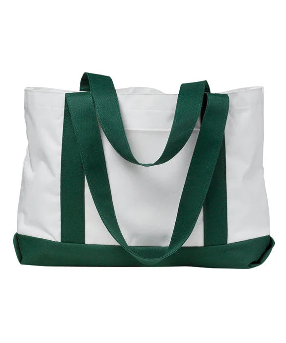 7002 - Liberty Bags P & O Cruiser Tote Bag | White/Forest Green