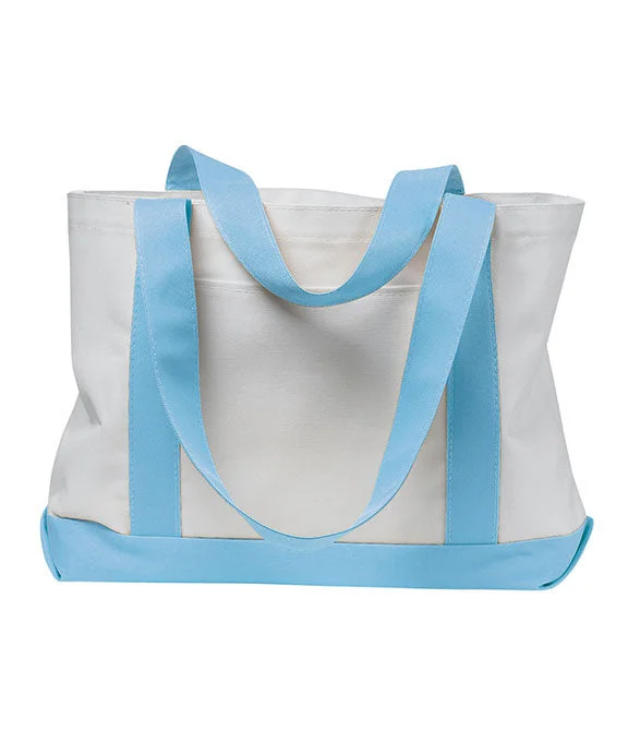 7002 - Liberty Bags P & O Cruiser Tote Bag | White/Light Blue