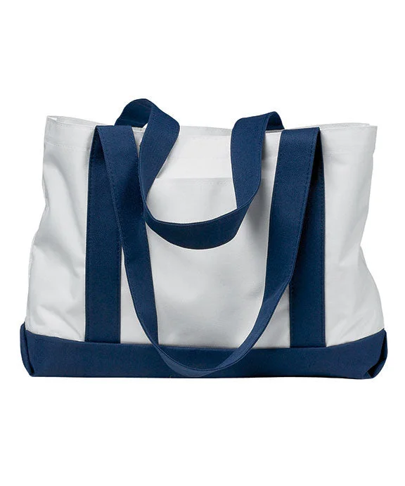 7002 - Liberty Bags P & O Cruiser Tote Bag | White/Navy