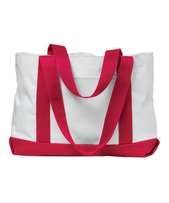 7002 - Liberty Bags P & O Cruiser Tote Bag | White/Red