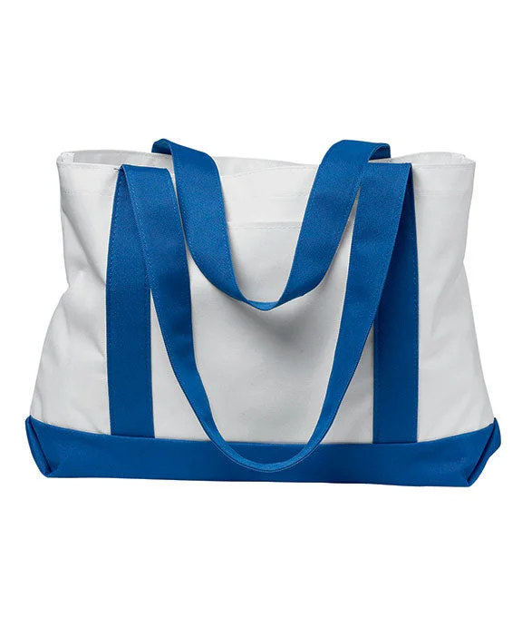 7002 - Liberty Bags P & O Cruiser Tote Bag | White/Royal