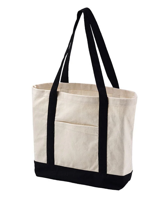 BE004 - BAGedge 12 oz. Canvas Boat Tote Bag | Natural/Black