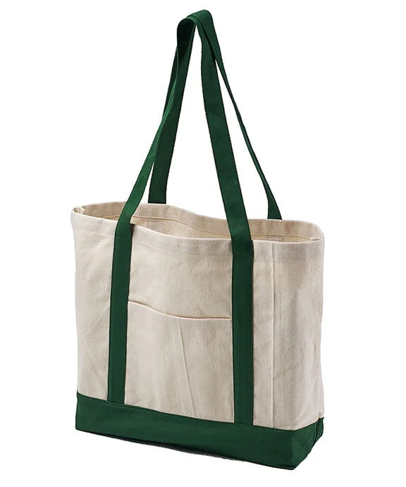 BE004 - BAGedge 12 oz. Canvas Boat Tote Bag | Natural/Forest