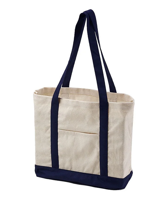 BE004 - BAGedge 12 oz. Canvas Boat Tote Bag | Natural/Navy