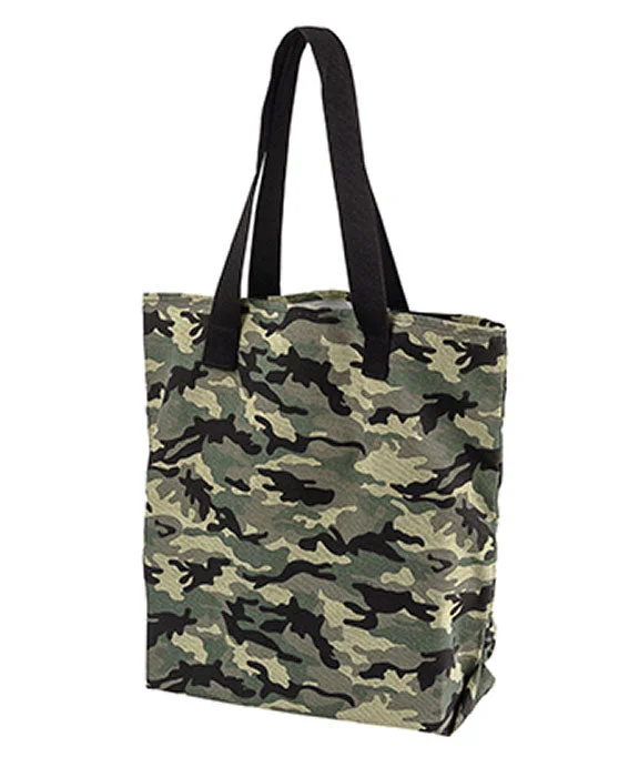 BE066 - BAGedge 12 oz. Canvas Print Tote Bag | Forest Camouflage