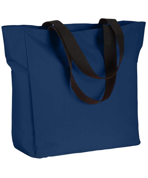 BE080 - BAGedge Polyester Zip Tote Bag | Navy