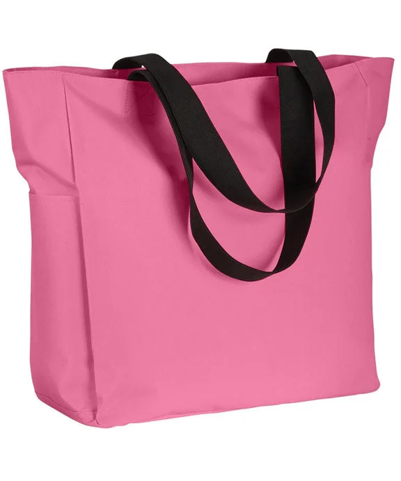 BE080 - BAGedge Polyester Zip Tote Bag | Pink