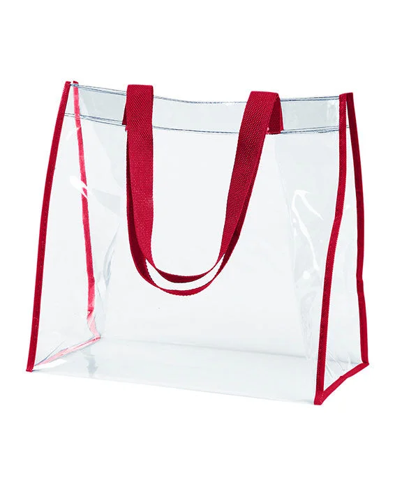 BE252 - BAGedge Clear PVC Tote Bag | Red