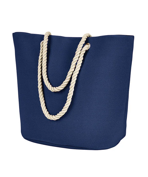 BE256 - BAGedge Polyester Canvas Rope Tote Bag | Navy