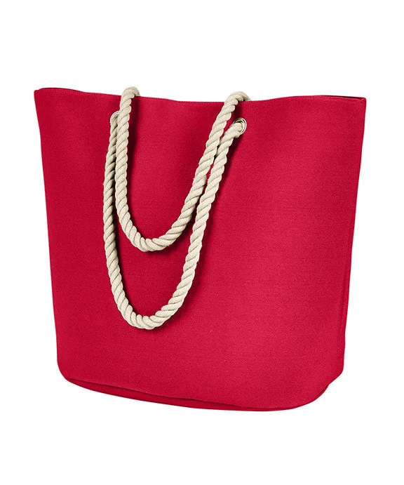 BE256 - BAGedge Polyester Canvas Rope Tote Bag | Red