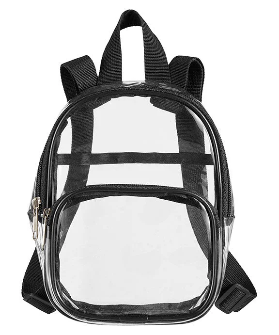 BE268 - BAGedge Unisex Clear PVC Mini Backpack | Black