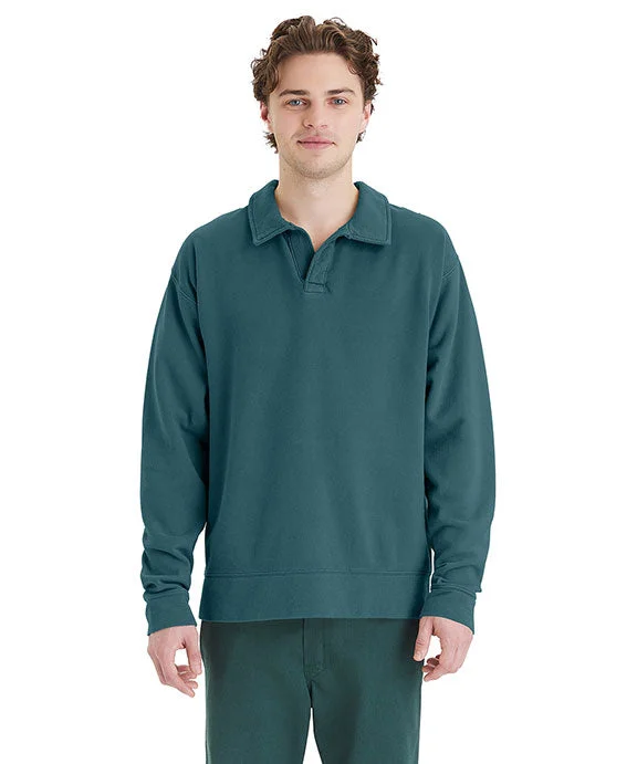 GDH490 - ComfortWash by Hanes Unisex Garment Dye Polo Collar Sweatshirt | Cactus