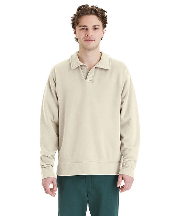 GDH490 - ComfortWash by Hanes Unisex Garment Dye Polo Collar Sweatshirt | Parchment