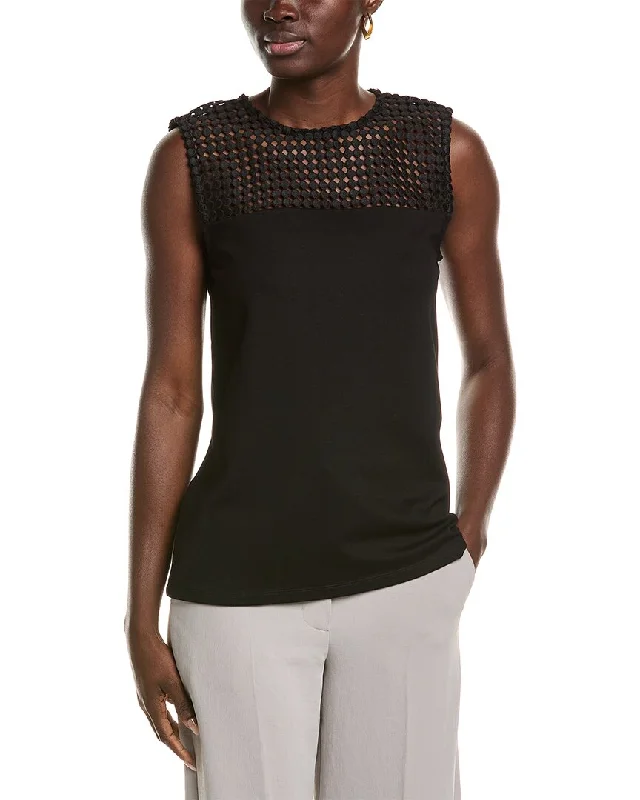 Anne Klein Lace Yoke Tank