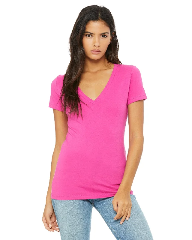 Bella + Canvas B6035 Ladies' Jersey Short-Sleeve Deep V-Neck T-Shirt