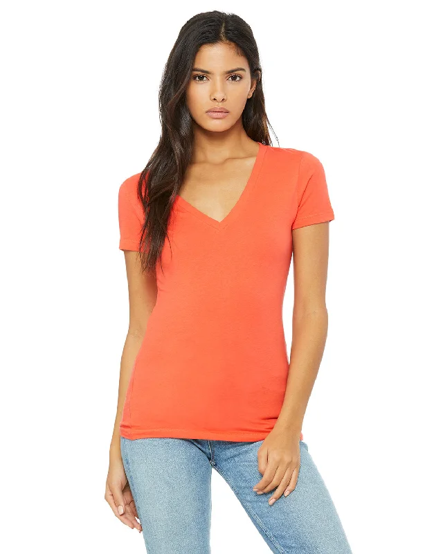 Bella + Canvas B6035 Ladies' Jersey Short-Sleeve Deep V-Neck T-Shirt