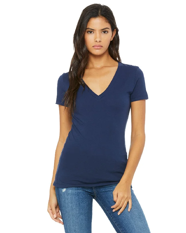 Bella + Canvas B6035 Ladies' Jersey Short-Sleeve Deep V-Neck T-Shirt