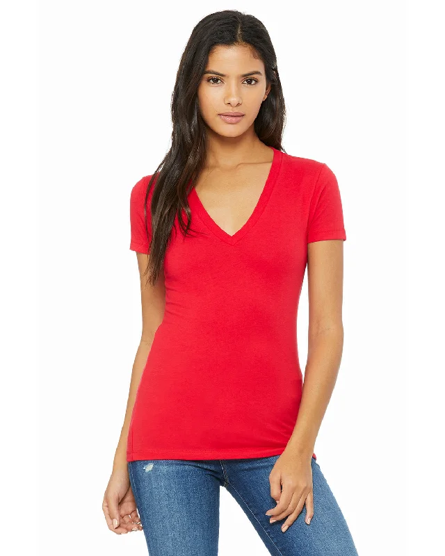 Bella + Canvas B6035 Ladies' Jersey Short-Sleeve Deep V-Neck T-Shirt