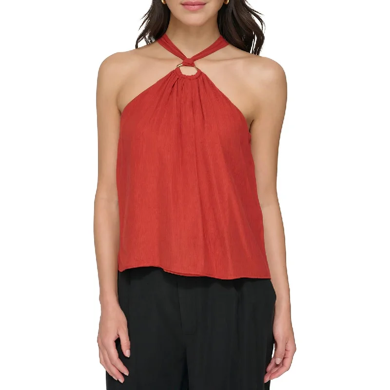 DKNY Womens Crinkle Tank Halter Top