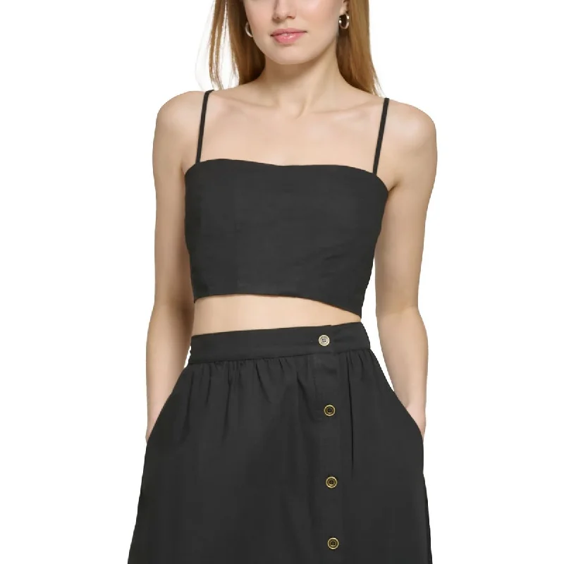 DKNY Womens   Tank Gathered Halter Top