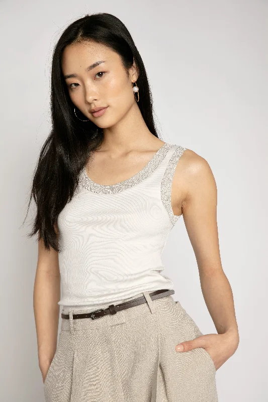 Organic Cotton Tank Top in Off White