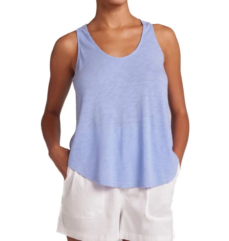 Scoop Neck Tank Top In Peri Blue