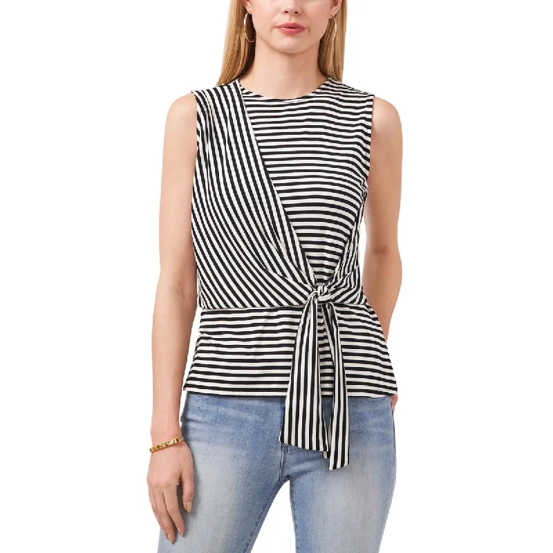 Vince Camuto Womens Striped Tie-Waist Tank Top