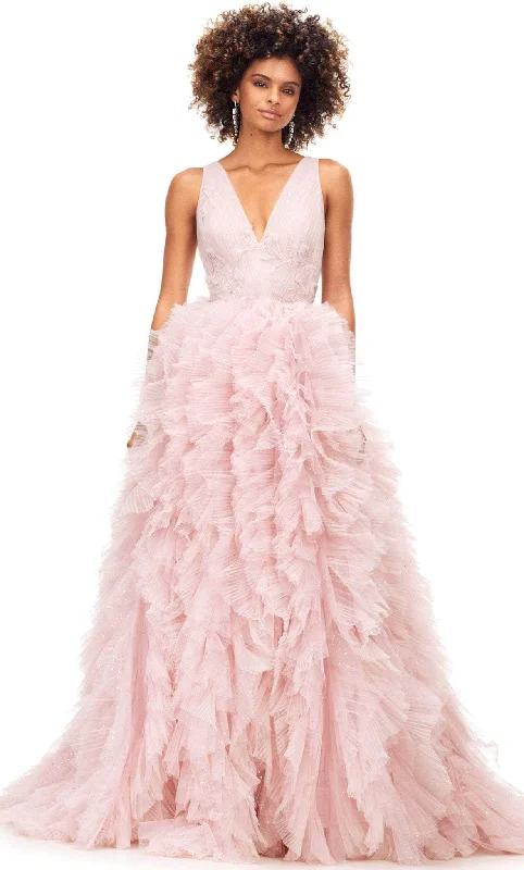 Ashley Lauren 11233 - A-line Ruffled Voluminous Tulle Gown